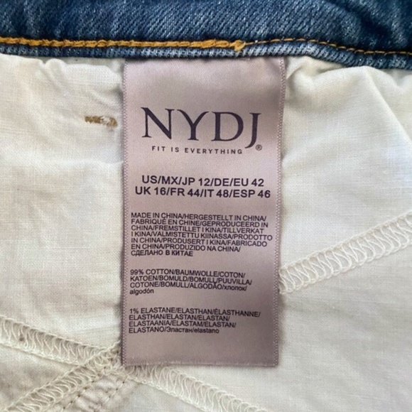 NEW NYDJ Denim Skirt Destructed Radiance 12 - Picture 15 of 17